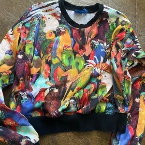 Sweaters Adidas Farm Rio Passaredo Parrot Print Sweatershirt